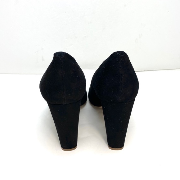 J. Crew Suede Pointed Toe Block Heel Pumps in Black Size 10 #B0942 - Picture 8 of 12